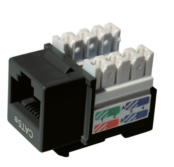 Jack de datos mini com RJ45 CAT5 NEGRO -Panduit-