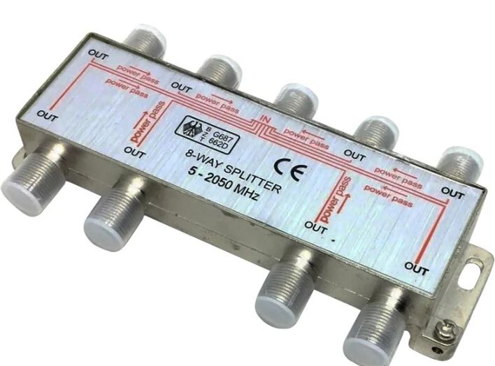 Spliter RG6 8 salidas (5 -2500 mhz)