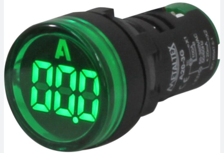 Luz piloto led amperimetro (22mm) verde -CNC-