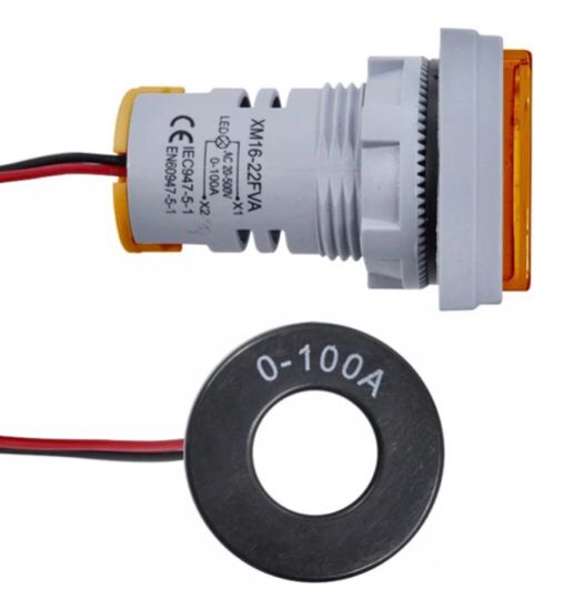 Luz piloto led amperimetro (22mm) amarillo -CNC-