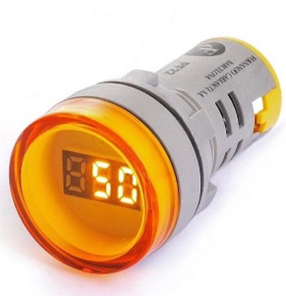 Luz piloto led Frecuencimetro (22mm) amarillo -CNC-