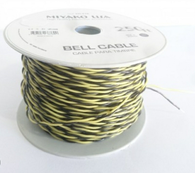 Cable entorchado para timbre (# 23 AWG) AMARILLO Y NEGRO -