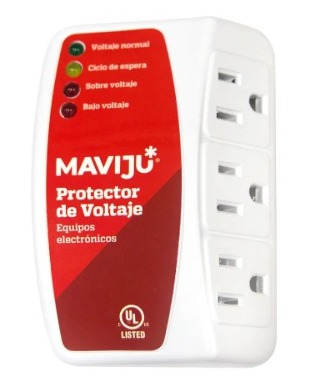 Protector de voltaje 3 tomas para lavadoras neveras microondas 15A 1400W |EL130005| -MAVIJU-