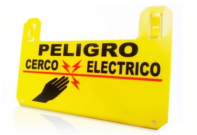 Letrero de advertencia para cerca electrica