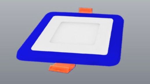 Panel LED empotrable bicolor cuadrado 110/220V  3+3W  L/B + L/A
