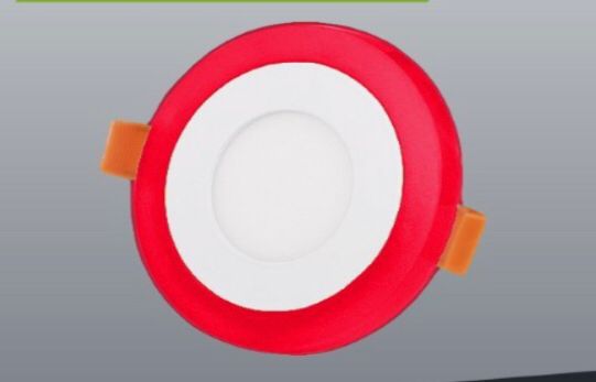 Panel LED empotrable bicolor redondo 110/220V  3+3W  L/B + roja