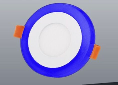 Panel LED empotrable bicolor redondo 110/220V  3+3W  L/B + azul