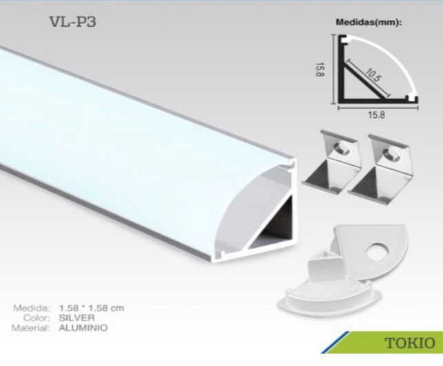 Perfil LED de aluminio angular tokio/palermo(3M)