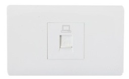 [TOMAS-0013] Toma doble de datos RJ45 aqua BLANCO -MAVIJU-