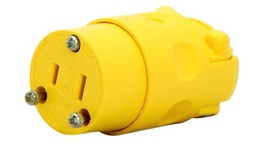 [TOMAS-0028] Tomacorriente aereo amarillo vinil 2 patas |4882| 15A -Cooper-