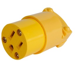 [TOMAS-0029] Tomacorriente aereo amarillo vinil 3 patas polarizados |4887| 15A -Cooper-