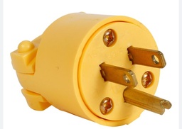 [ENCHU-0002] Enchufe amarillo vinil 3 patas polarizados 15A