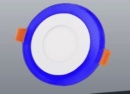 [PALED-0092] Panel LED empotrable bicolor redondo 110/220V  3+3W  L/B + azul
